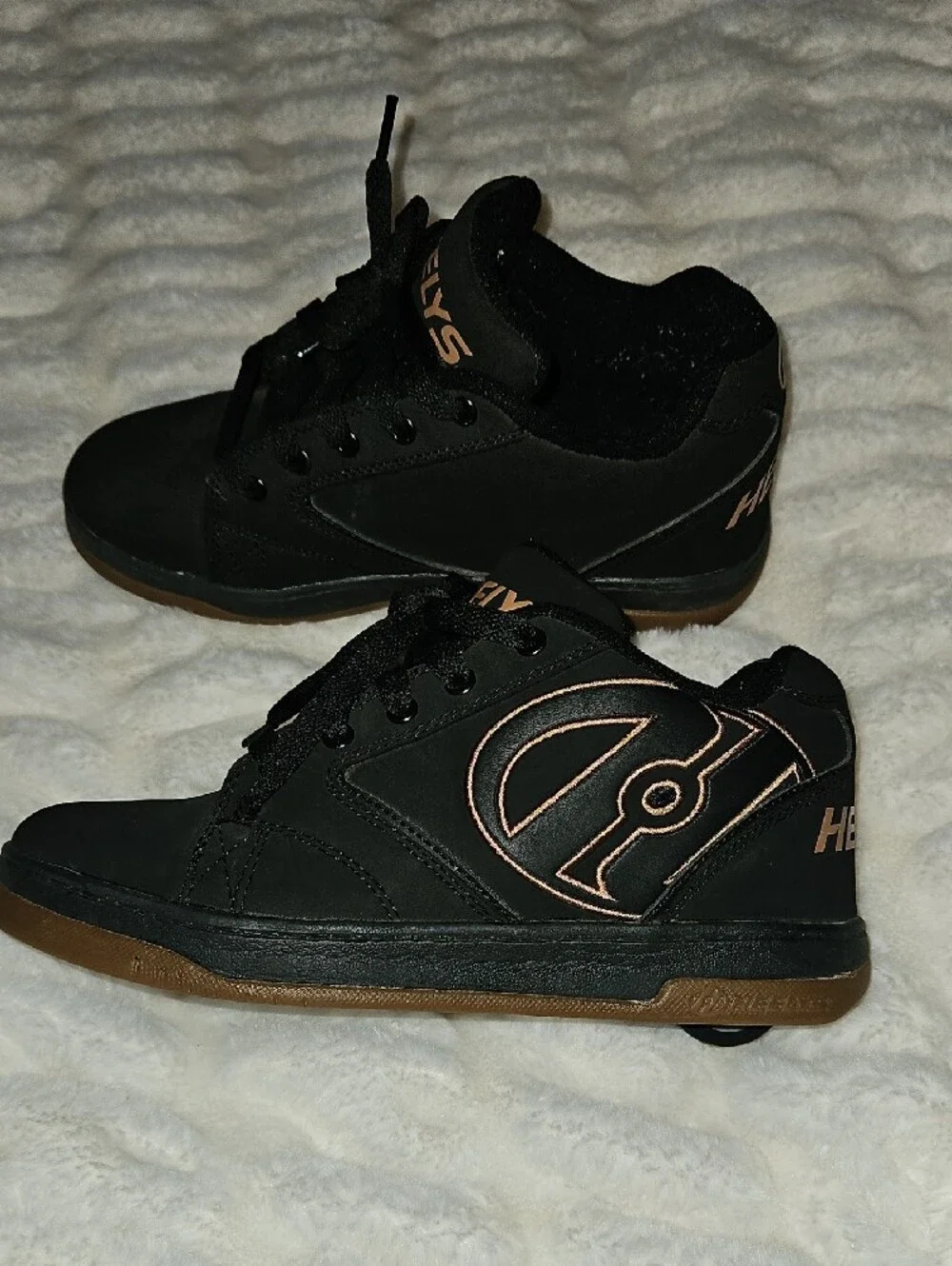 Heelys Boys Black Sneakers with Brown Gum Outsole
